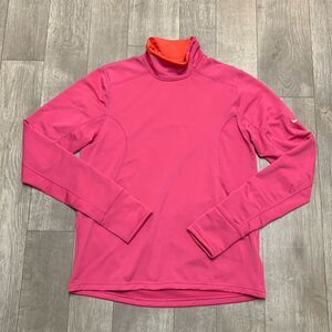 Womens Nike Mock‎ Neck Thumbholes Dri Fit Training Gym Yoga Running Top Shirt